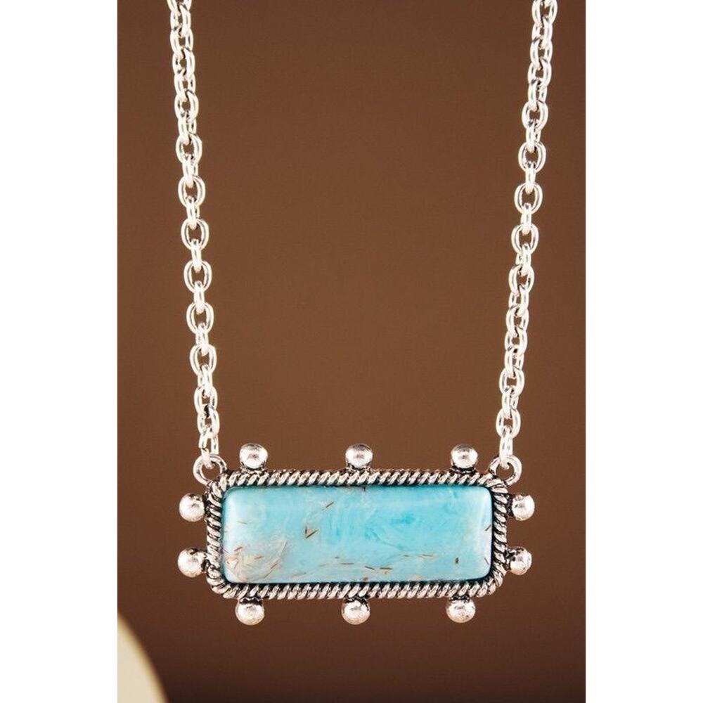 Turquoise Bar Pendant Necklace – Western Boho Vibes (NWT)